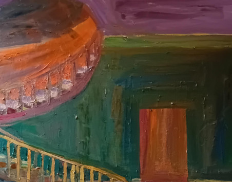 Stairs original painting by Aistė Bugailiškytė. Neo Expressionism