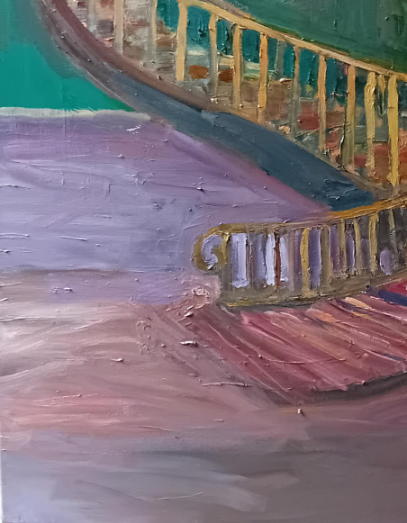 Stairs original painting by Aistė Bugailiškytė. Neo Expressionism