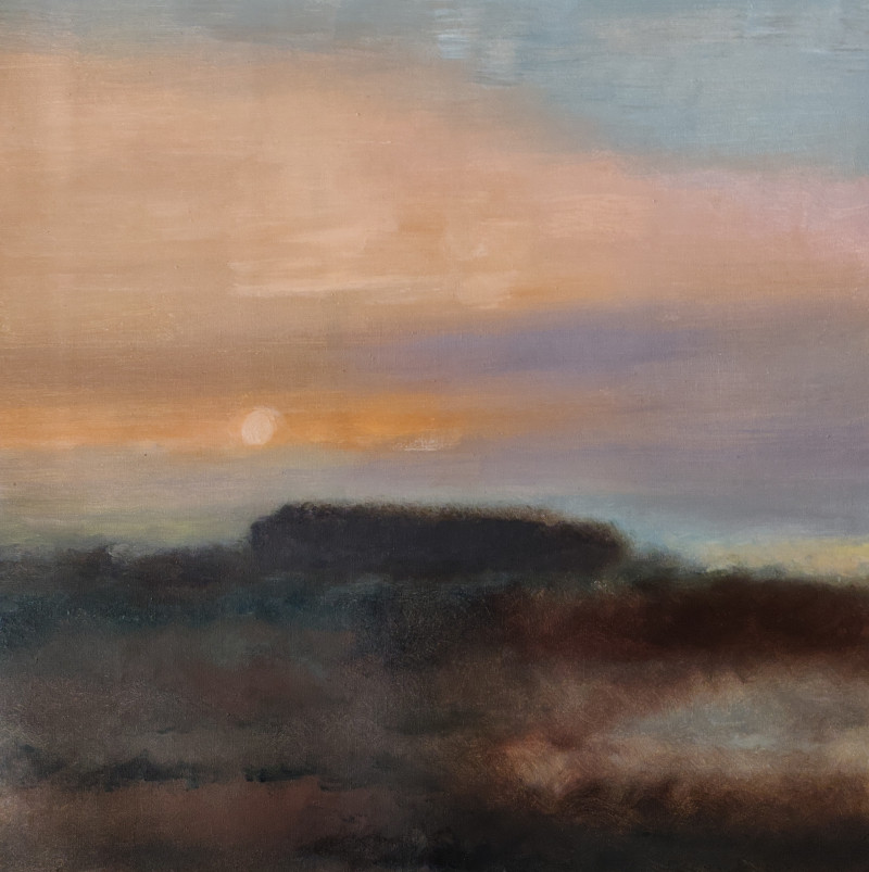 Evening Dusk original painting by Vytautas Žirgulis. Lithuanian Landscape Paintings