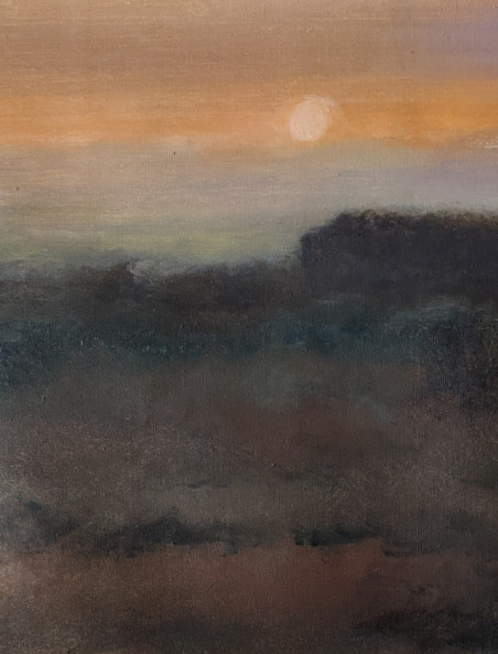 Evening Dusk original painting by Vytautas Žirgulis. Lithuanian Landscape Paintings