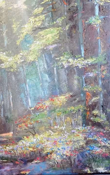 Forest Path original painting by Raimundas Dzimidavičius. Lithuanian Landscape Paintings