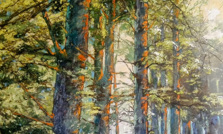 Forest Path original painting by Raimundas Dzimidavičius. Lithuanian Landscape Paintings