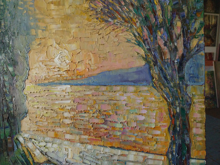 Quay II original painting by Simonas Gutauskas. Lithuanian Landscape Paintings