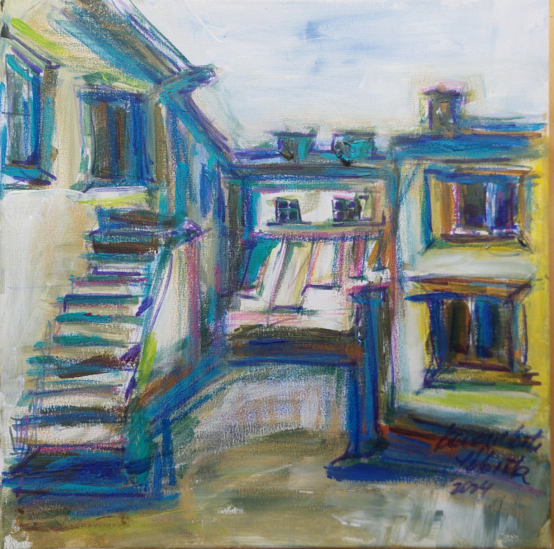 Vilnius Old Town original painting by Jolanta Kanapickaitė. Paintings with Vilnius (Vilnius)