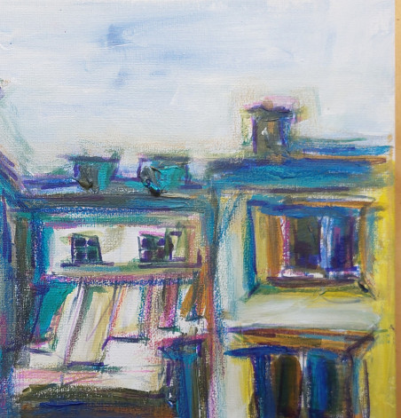 Vilnius Old Town original painting by Jolanta Kanapickaitė. Paintings with Vilnius (Vilnius)