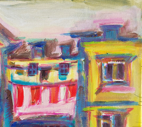 Vilnius Old Town original painting by Jolanta Kanapickaitė. Paintings with Vilnius (Vilnius)