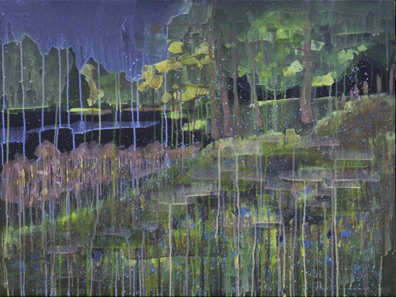 Wet Meadow original painting by Laura Aitmanė. Genres