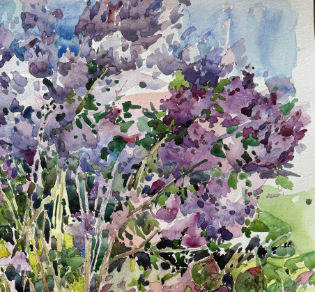 Lilacs original painting by Rasa Balkienė. Flowers