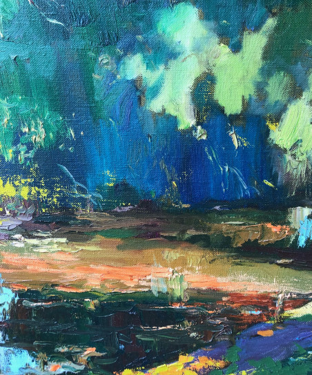 Summer by the River original painting by Valentinas Varnas. Genres