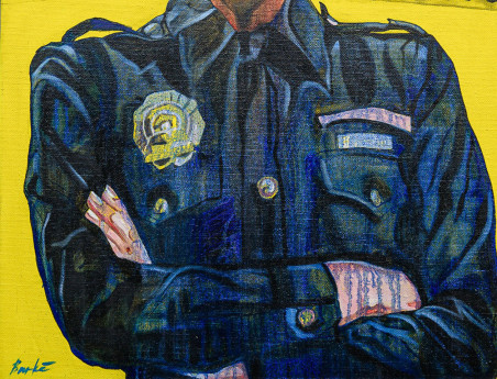 Policeman 002 original painting by Ansis Burkė. Contemporary Art