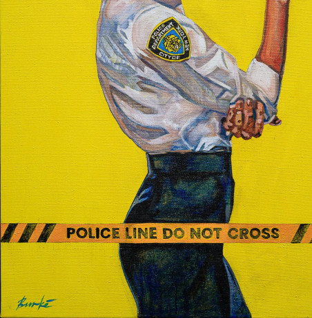 Policeman 004 original painting by Ansis Burkė. Contemporary Art