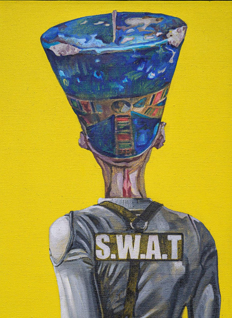 Policeman 005 original painting by Ansis Burkė. Contemporary Art