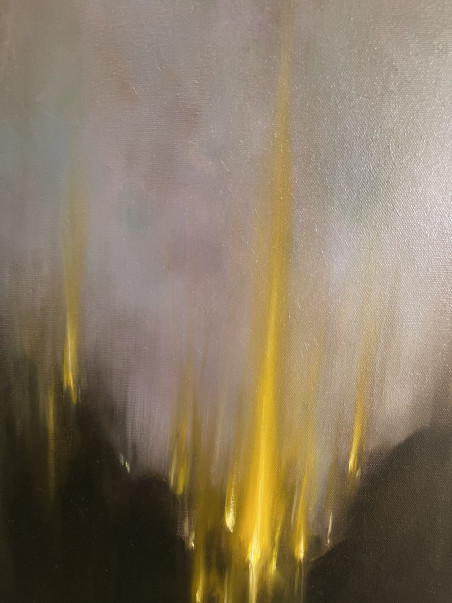 Mountain lights original painting by Daiva Karaliūtė. Abstract Paintings