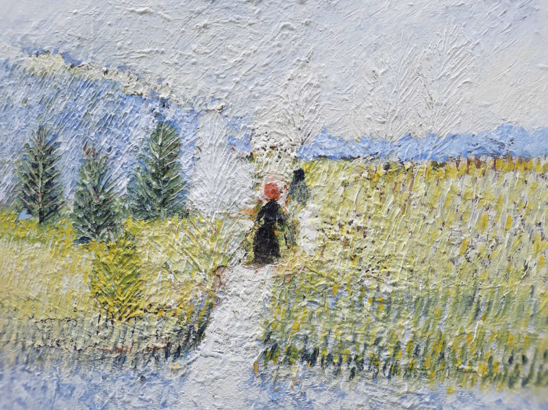 A Walk Through the Fields original painting by Gitas Markutis. Lithuanian Landscape Paintings