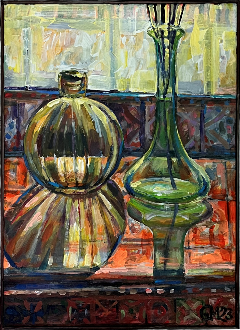 Glassware original painting by Giedrė Miniūtė. Still-Life