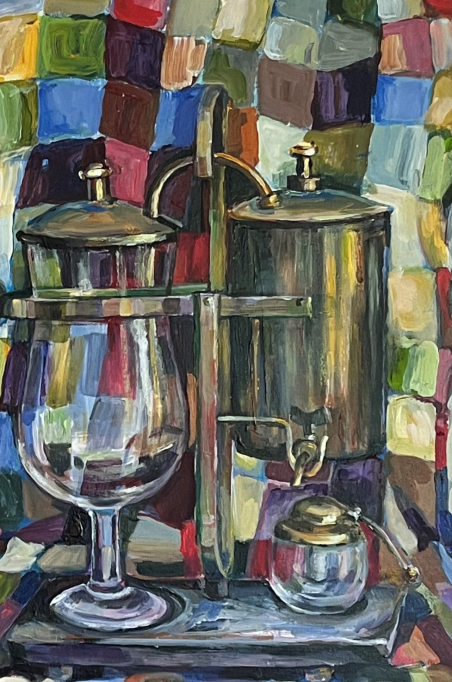 Coffee Machine original painting by Giedrė Miniūtė. Still-Life