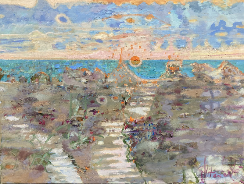 Seaside in the Evening original painting by Gražina Vitartaitė. Lithuanian Landscape Paintings