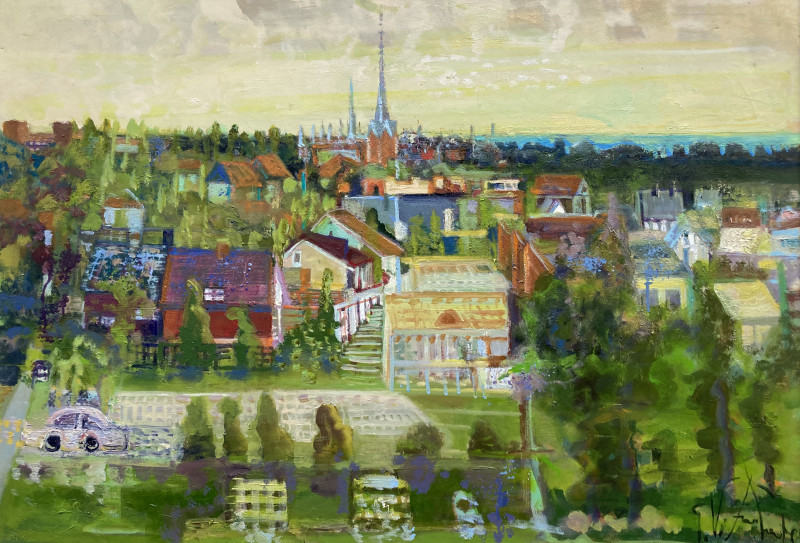 Palanga original painting by Gražina Vitartaitė. Urbanistic - Cityscape