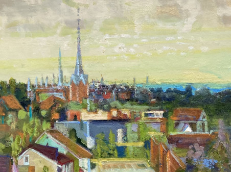 Palanga original painting by Gražina Vitartaitė. Urbanistic - Cityscape