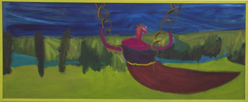 A Mermaid On Swings original painting by Ugnė Mitigailaitė. Contemporary Art