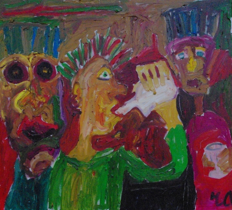 A Team original painting by Romanas Averincevas. Paintings With People