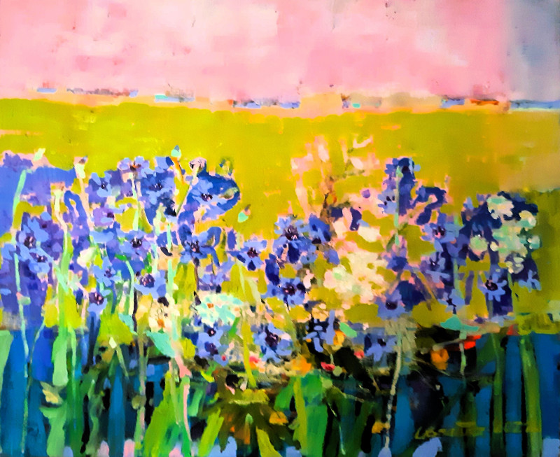 Cornflowers original painting by Loreta Zdanavičienė. Flowers