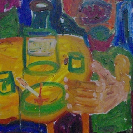 Drinking Party original painting by Romanas Averincevas. Paintings With People