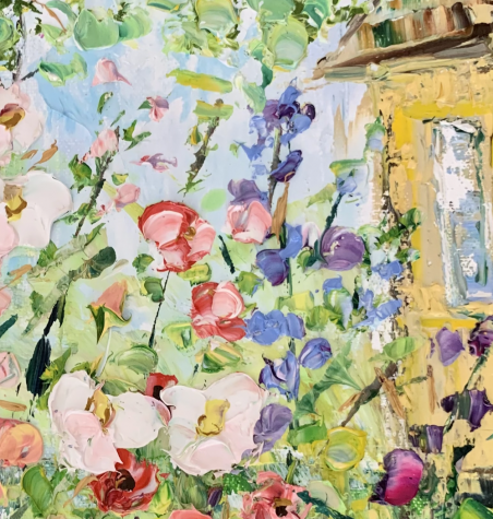 Summer garden original painting by Vilma Gataveckienė. Flowers