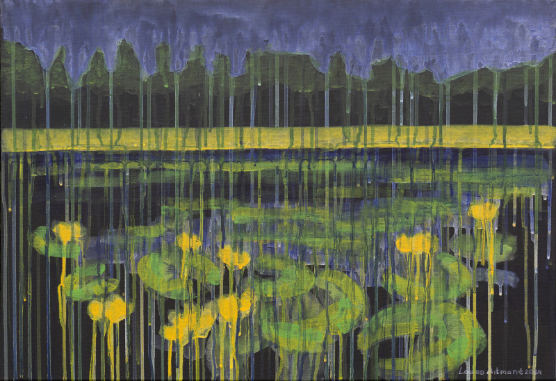 Nuphar original painting by Laura Aitmanė. Lithuanian Landscape Paintings