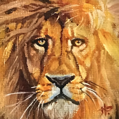 Lion original painting by Sigita Paulauskienė. Animalistic Paintings