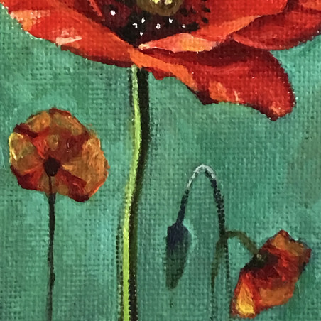 Poppy original painting by Sigita Paulauskienė. Flowers