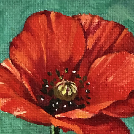 Poppy original painting by Sigita Paulauskienė. Flowers