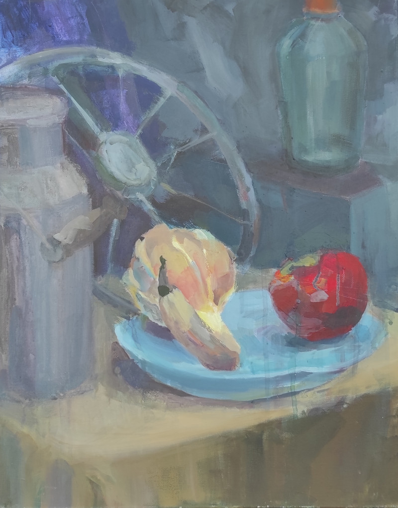 Still life. Two on a plate original painting by LinaVai. Still-Life