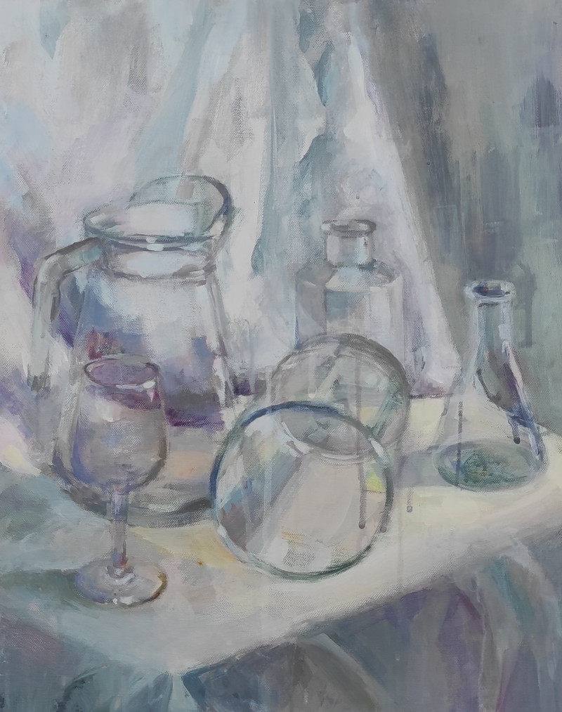 Glass still life original painting by LinaVai. Still-Life