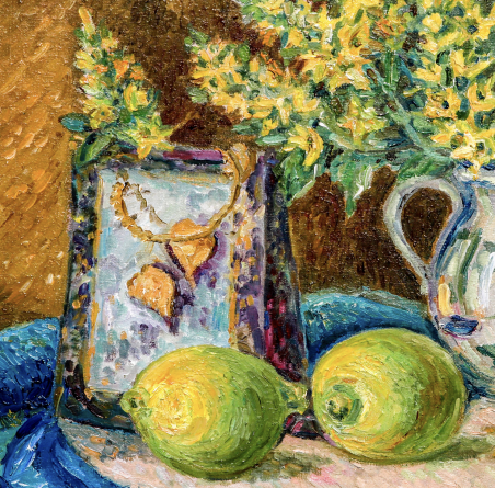 Still life with lemons original painting by Aleksandra Šimkutė Norbutienė. Still-Life