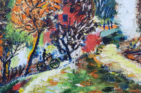 Autumn Trip original painting by Gitas Markutis. Lithuanian Landscape Paintings