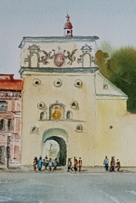 Vilnius Dawn Gate 4 original painting by Jūratė Sasnauskienė. Paintings with Vilnius (Vilnius)