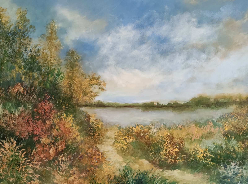 Summer original painting by Birutė Butkienė. Lithuanian Landscape Paintings