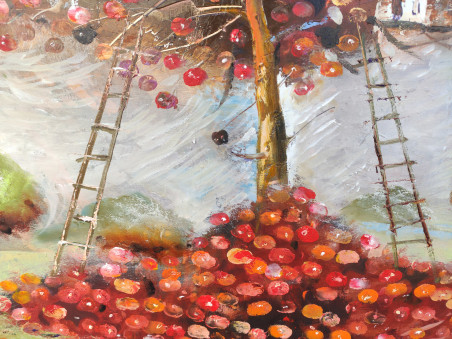 The time when berries melt original painting by Alvydas Venslauskas. Fantastic