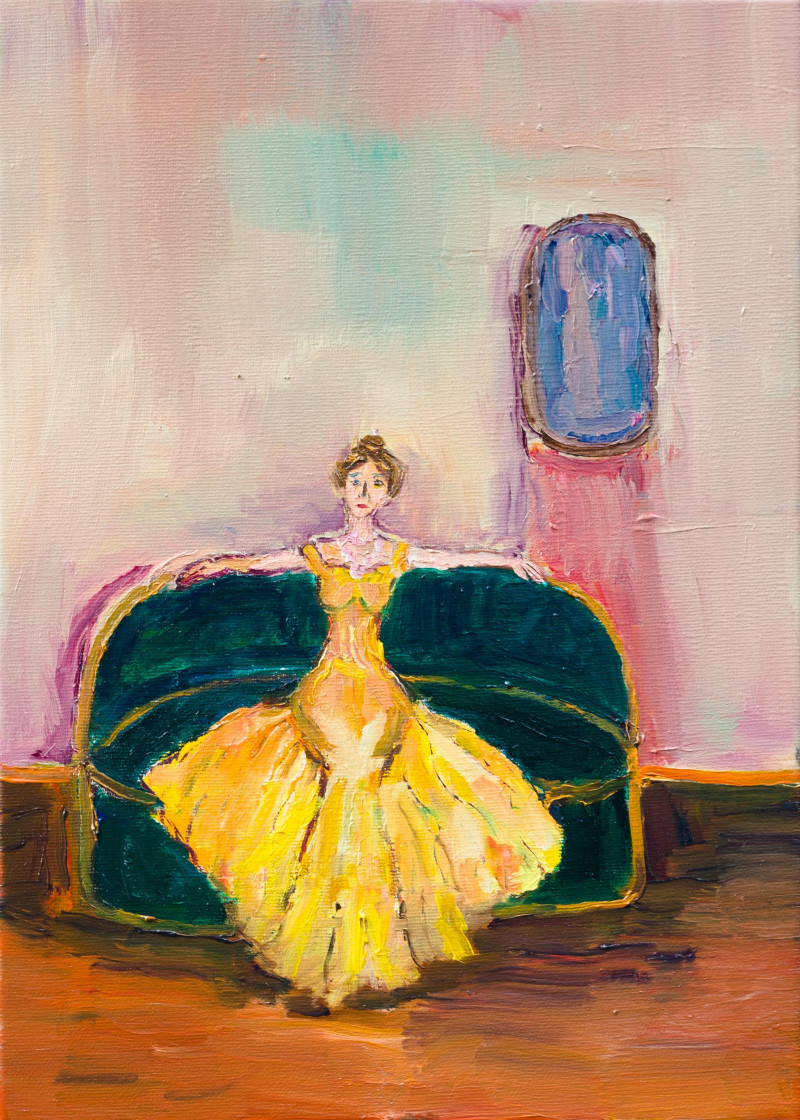 Yellow Dress original painting by Aistė Bugailiškytė. Paintings With People