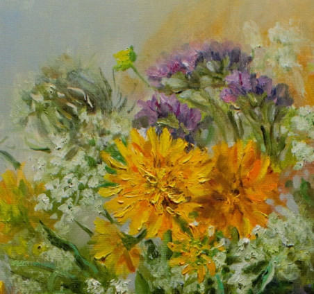 Yellow Summer original painting by Irma Pažimeckienė. Still-Life