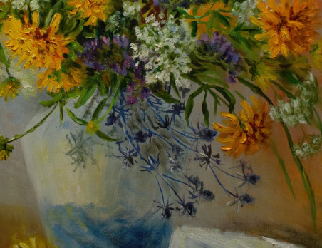 Yellow Summer original painting by Irma Pažimeckienė. Still-Life