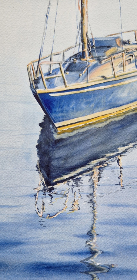 Reflections of the Sunrise original painting by Kate Zale. Marine Art