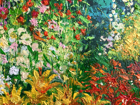 Blooming original painting by Nijolė Grigonytė Lozovska. Flowers