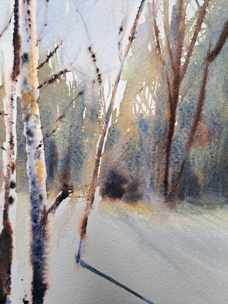 The last snow original painting by Diana Timonina. Paintings With Winter