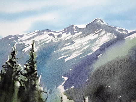 French Alps original painting by Diana Timonina. Calm paintings