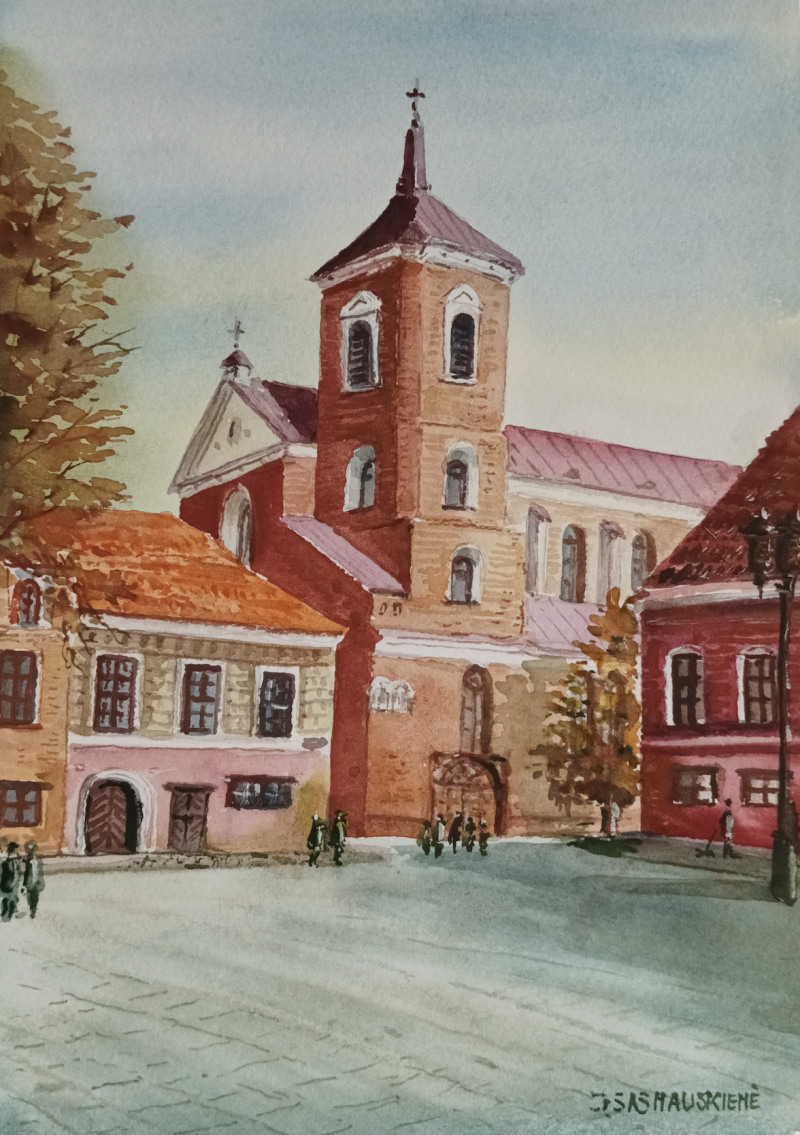 Kaunas cathedral 10 original painting by Jūratė Sasnauskienė. Home