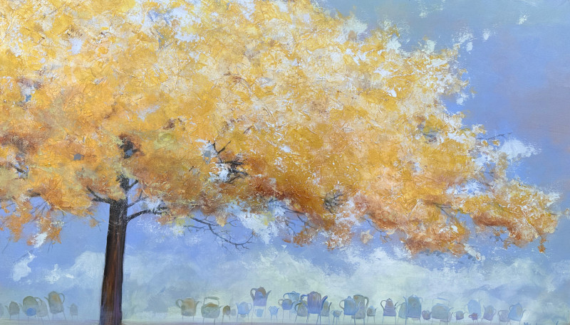 Autumn Came, the Kettles Fell And Scattered original painting by Modestas Malinauskas. Fantastic