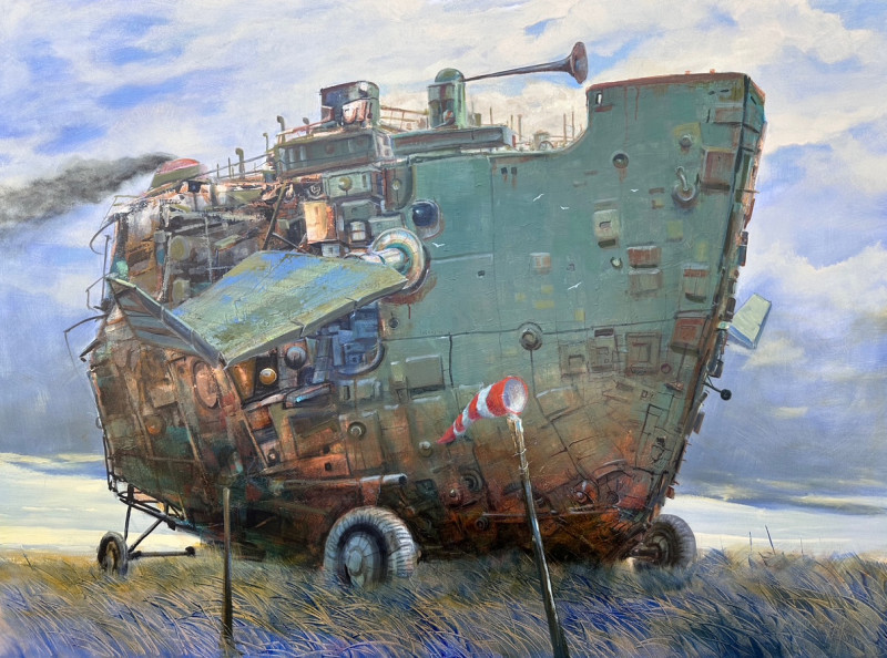 Ready to Take Off original painting by Modestas Malinauskas. Fantastic