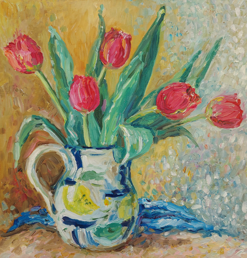 Tulips original painting by Aleksandra Šimkutė Norbutienė. Flowers